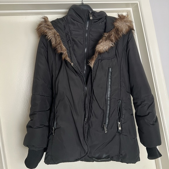 Faux fur women’s parka in black size Small- Haight and Ashbury - Picture 1 of 9